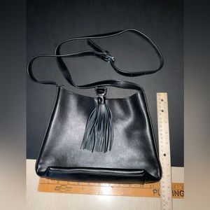 Crossbody Purse Black with Tassel